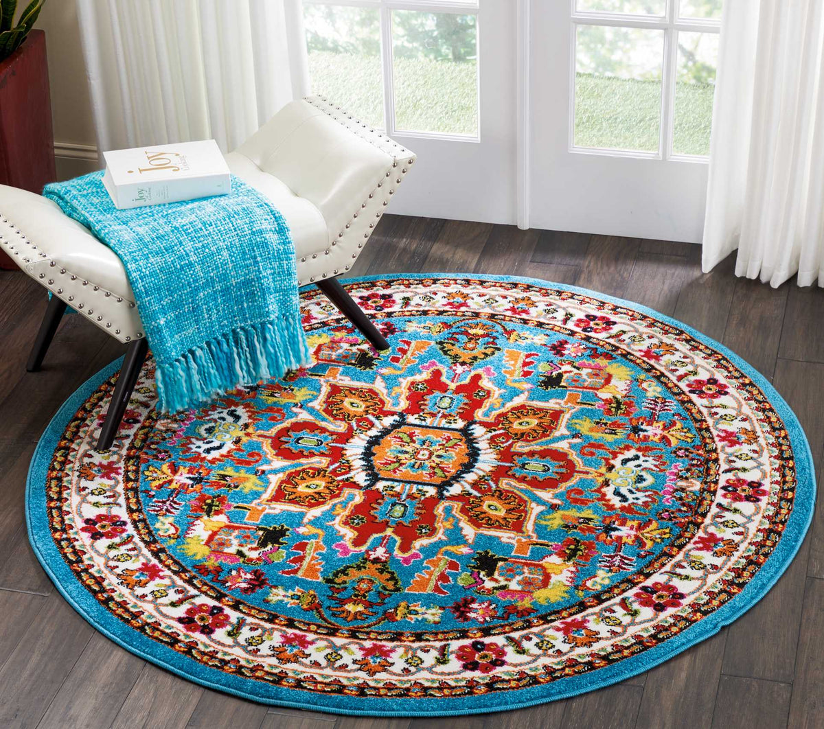 Oakdale OKD06 Blue Rug - room scene