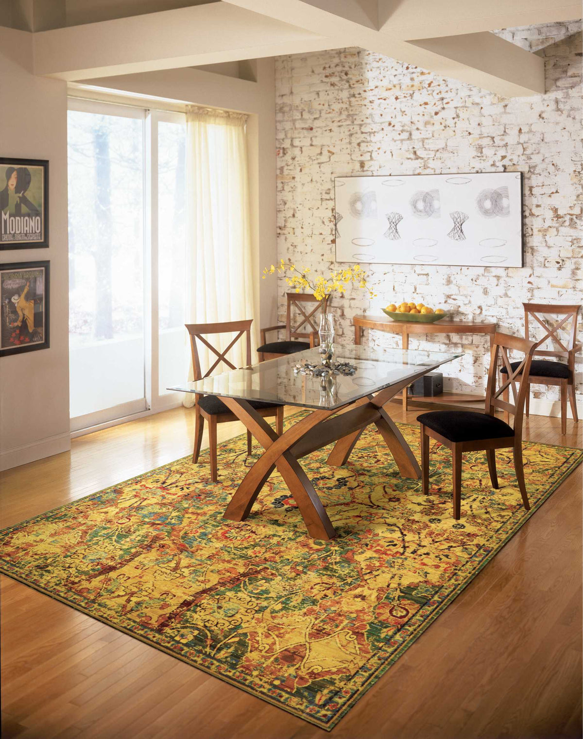 Timeless TML02 Olive Rug - room scene