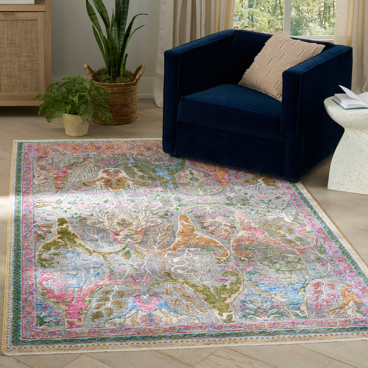Vintage Harmony VHH03 Pink Multicolor Rug - room scene