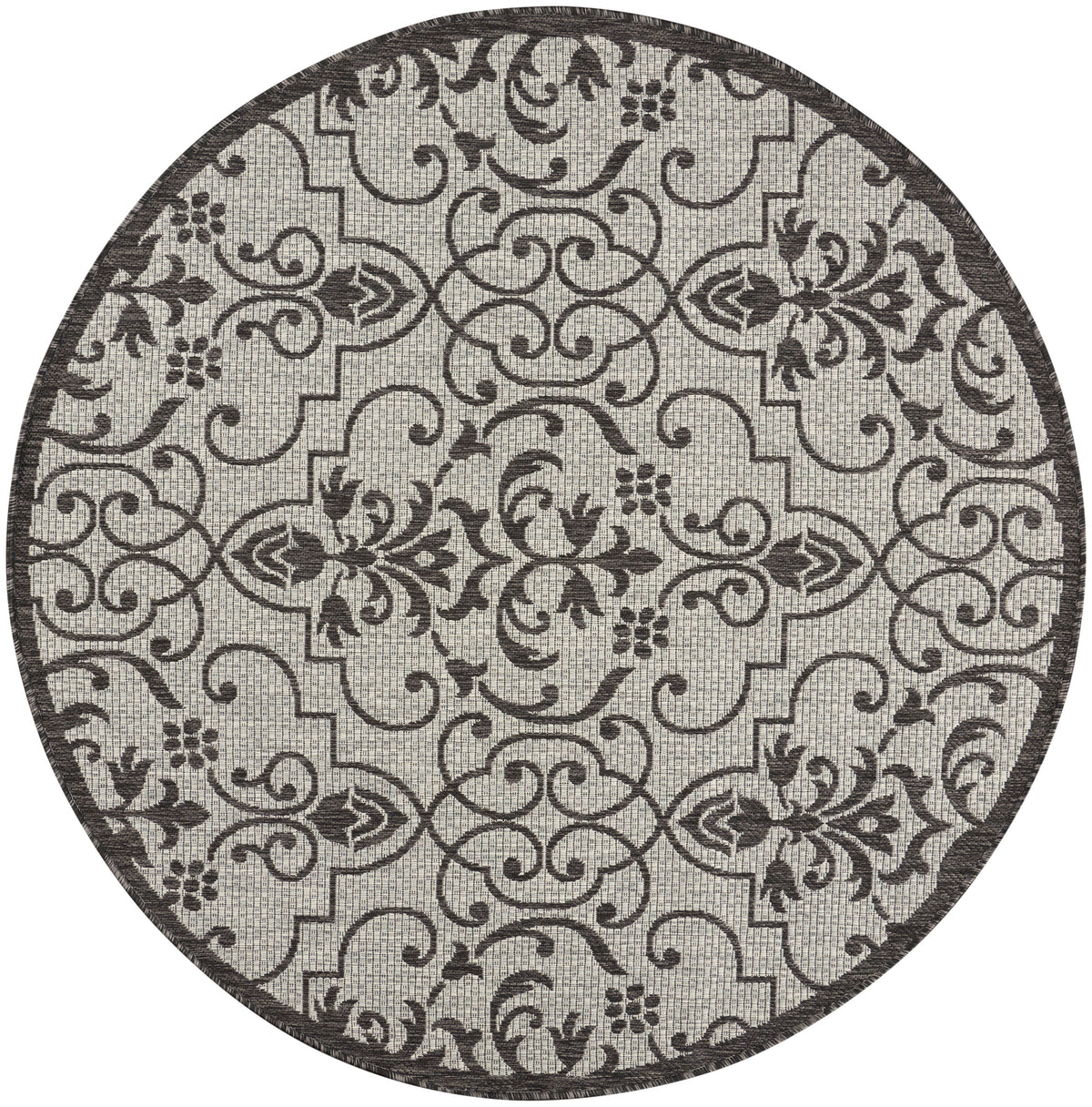 Country Side CTR04 Ivory Charcoal Rug - Round