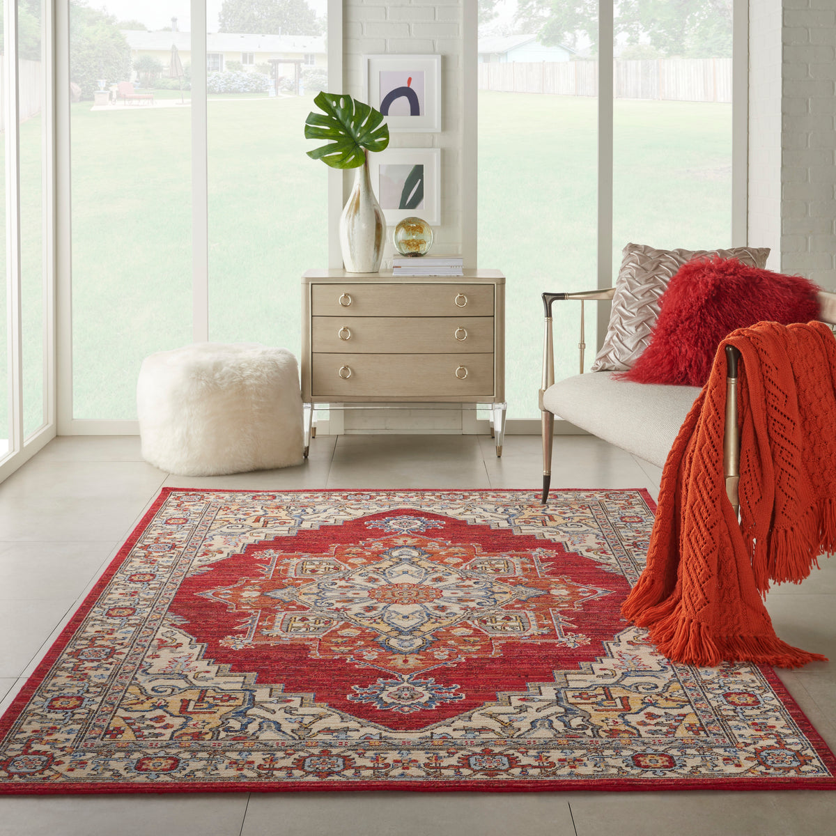 Majestic MST05 Red Rug - room scene