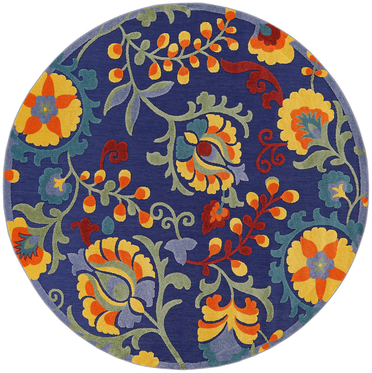 Aloha ALH17 Navy Multicolor Rug - Round