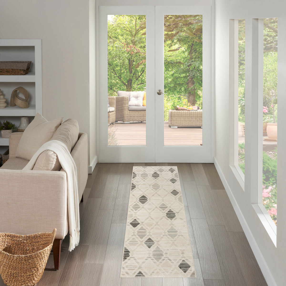 Serenity Home SRH08 Beige Grey Rug - room scene