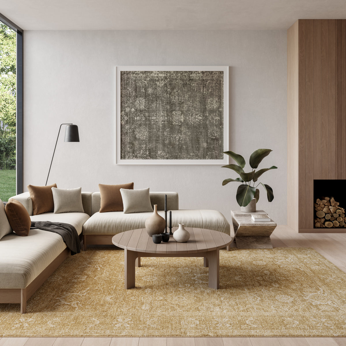 Moonlit MLI02 Taupe Rug - room scene