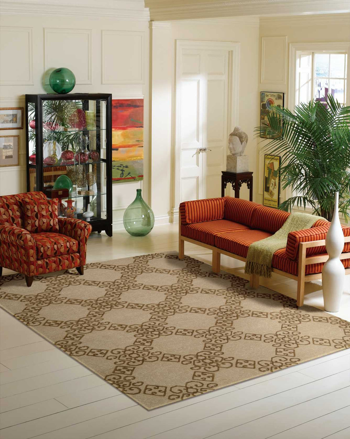 Ambrose AMB01 Almond Rug - room scene