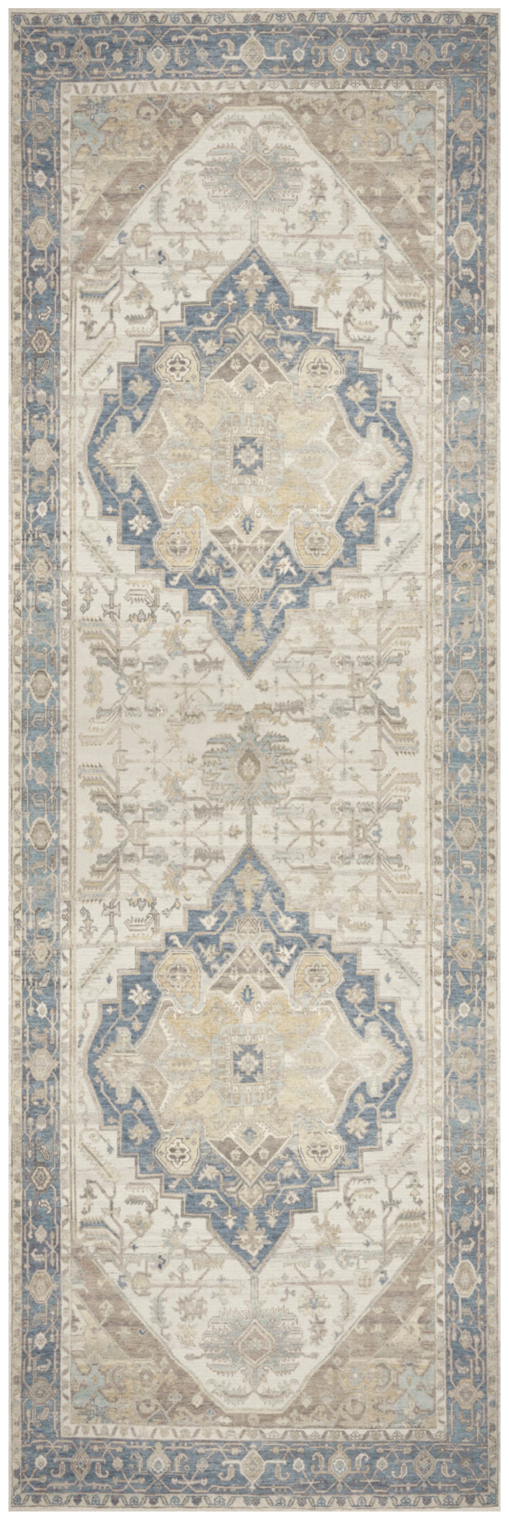 Vintage Washables VWS13 Blue Green Rug - Runner