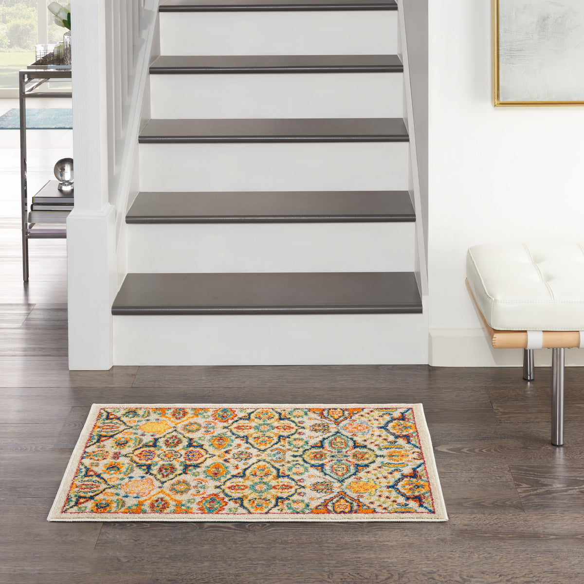 Allur ALR03 Ivory Multicolor Rug - room scene