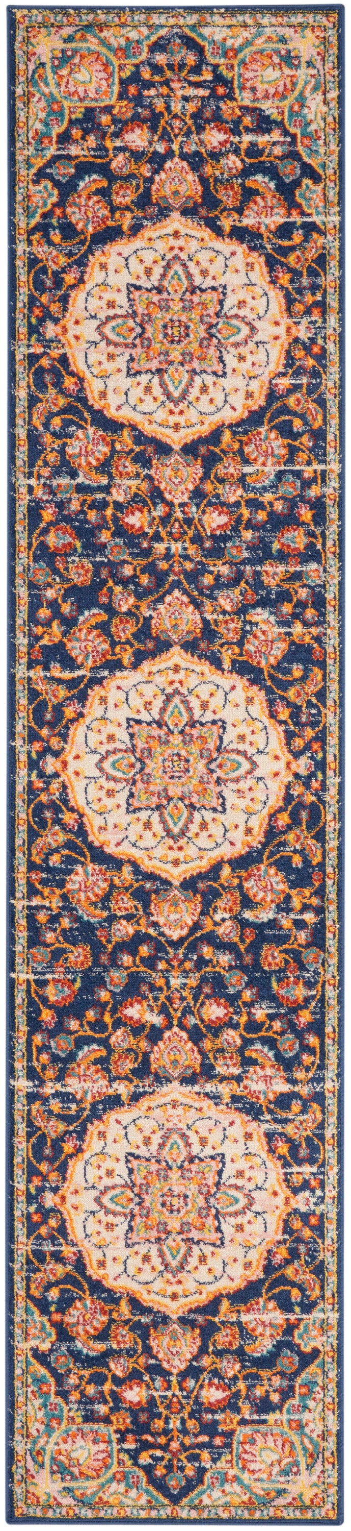 Passion PSN22 Navy Multicolor Rug - Runner