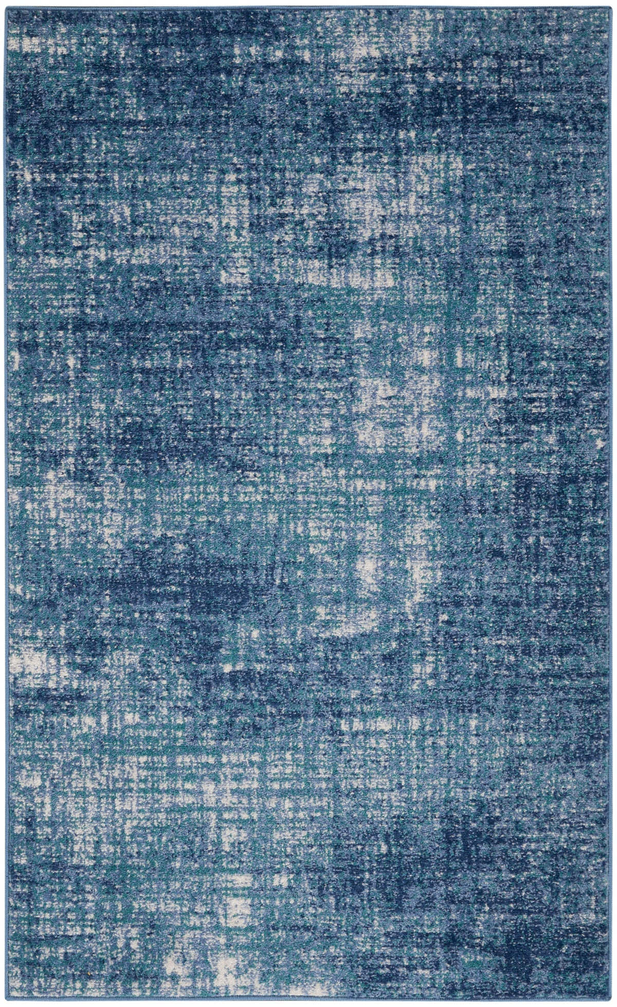 River Flow RFV02 Teal Ivory Blue Rug - Rectangle
