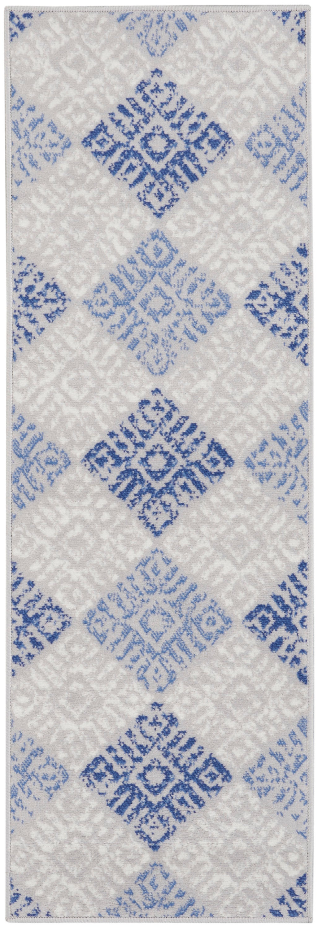 Whimsicle WHS18 Grey Blue Rug - Runner