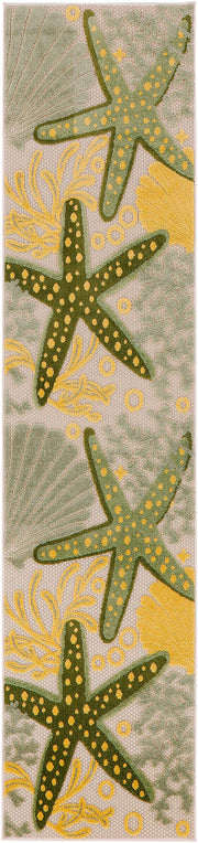 Aloha ALH24 Green Yellow Rug - Runner