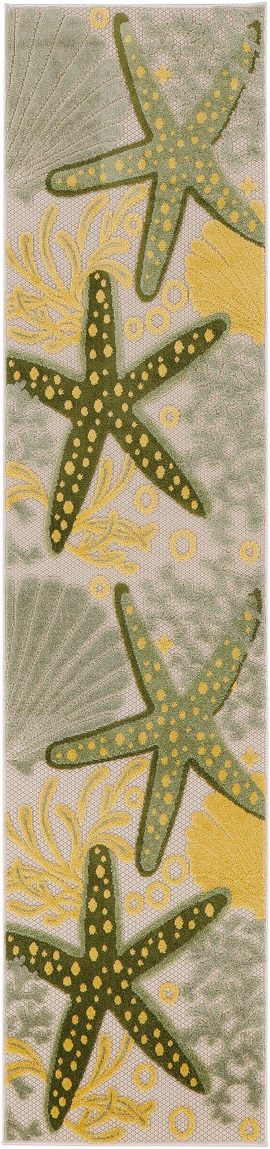 Aloha ALH24 Green Yellow Rug - Runner