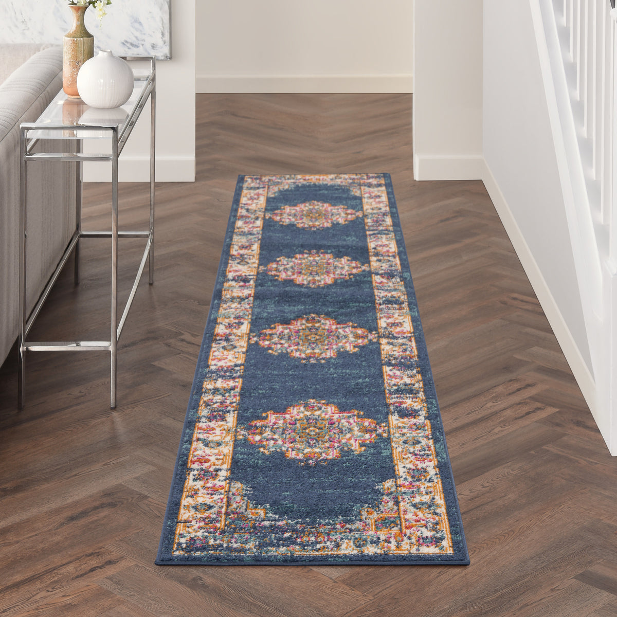 Passion PSN03 Navy Rug - room scene