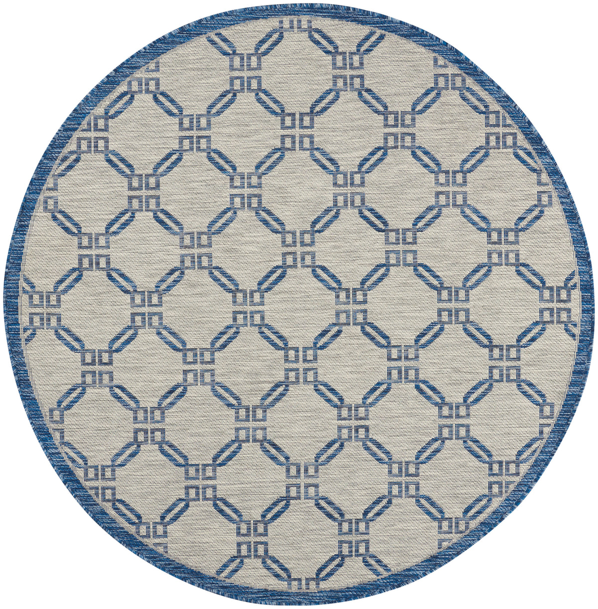 Country Side CTR02 Ivory Blue Rug - Round