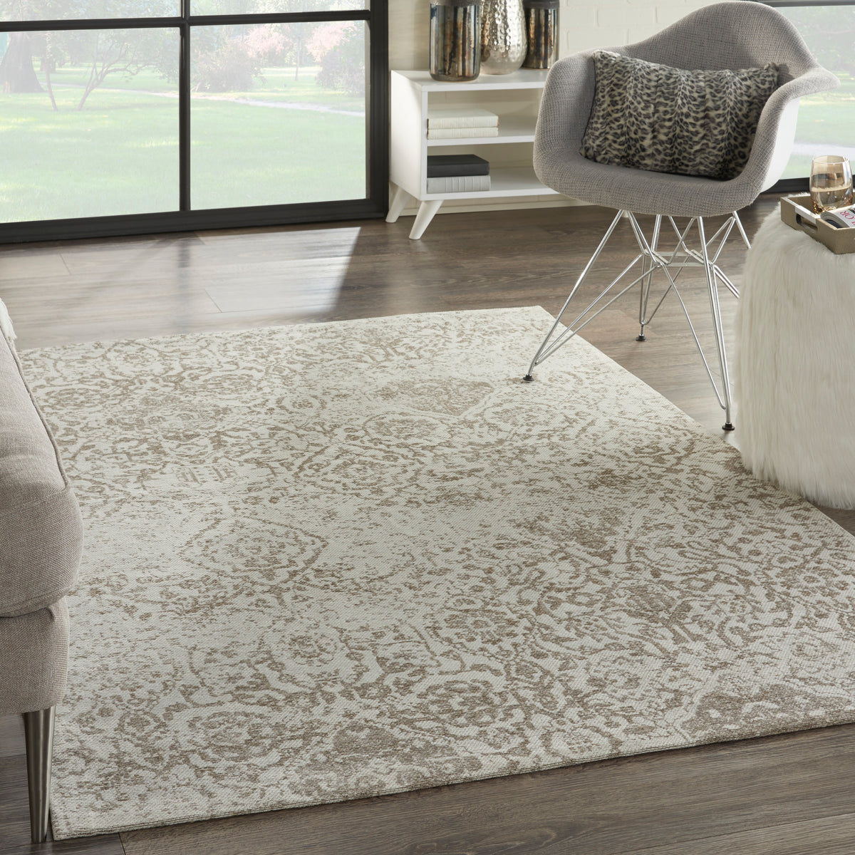 Damask DAS06 Ivory Rug - room scene