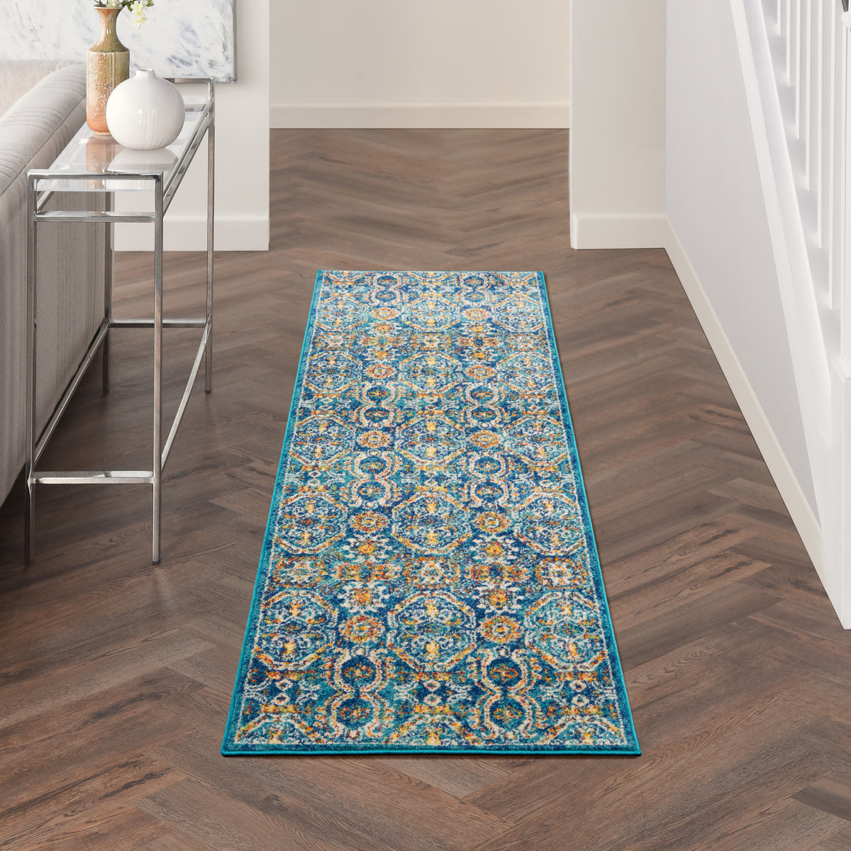 Allur ALR05 Blue Multicolor Rug - room scene