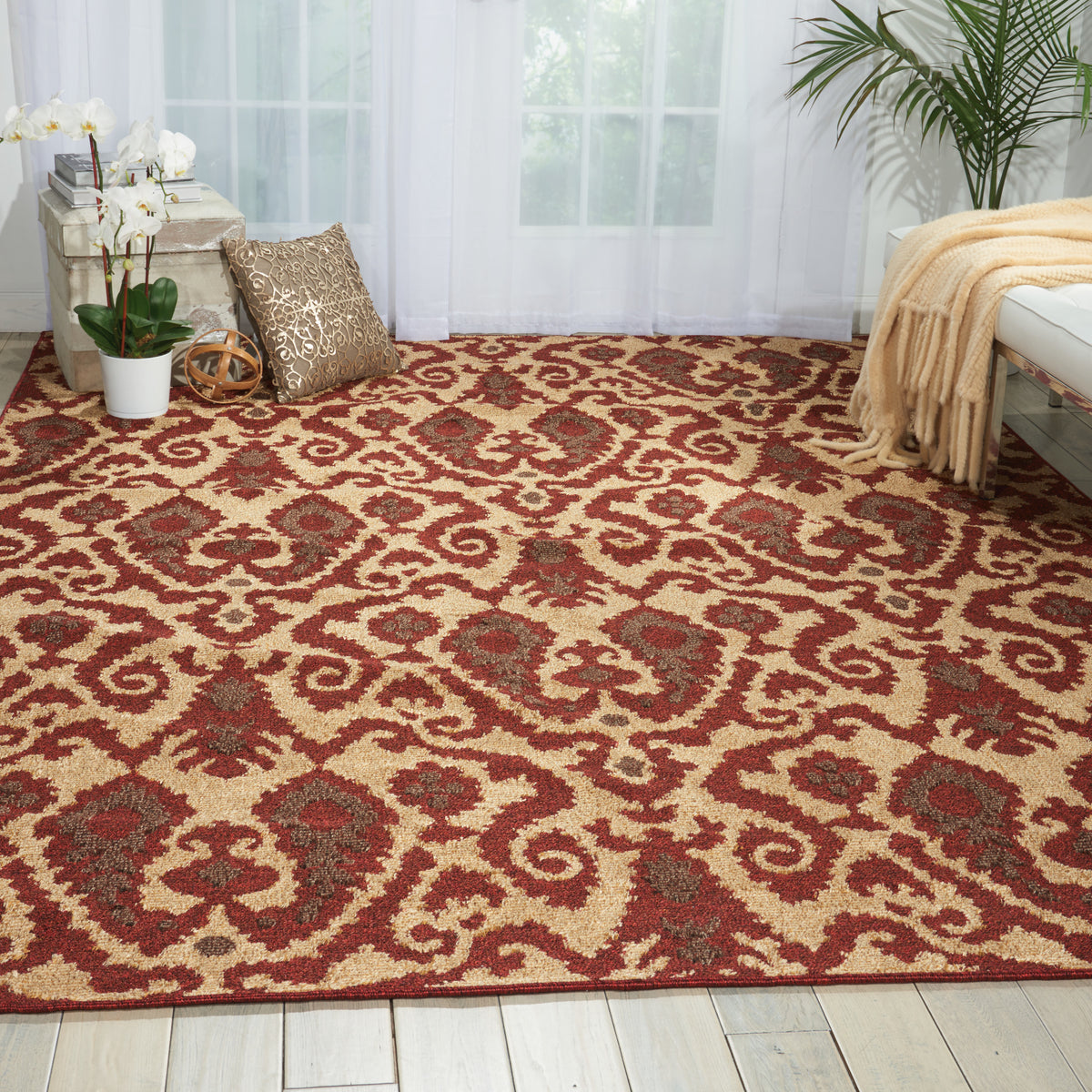 Kindred KIN09 Ivory Red Rug - room scene