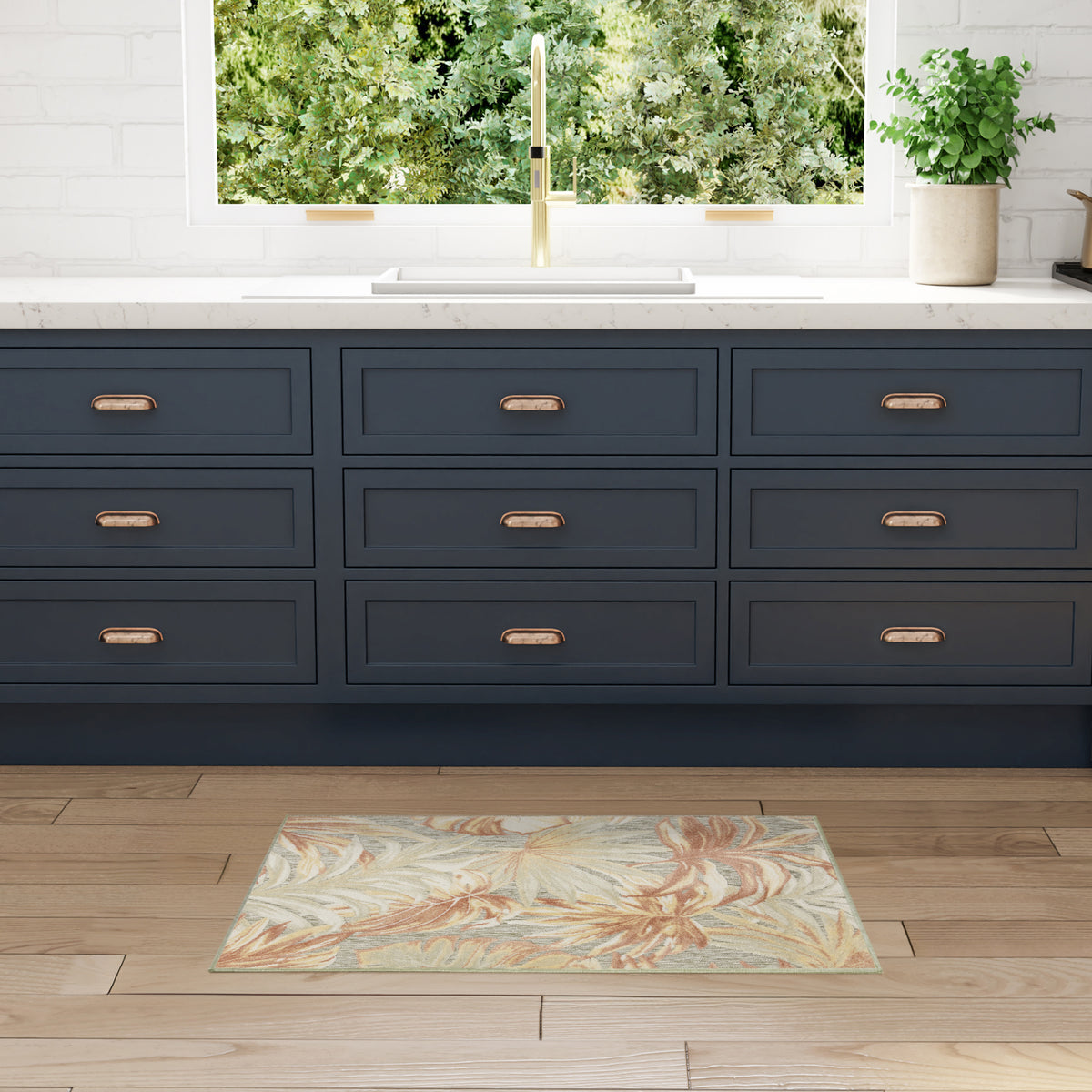 Aloha ALH43 Sage Rose Rug - room scene