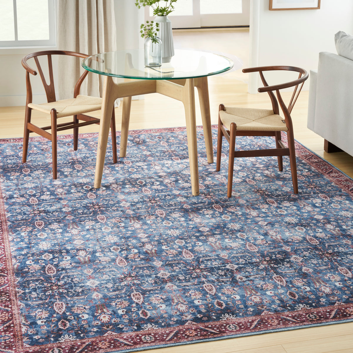 Grand Washables GRW06 Blue Brick Rug - room scene