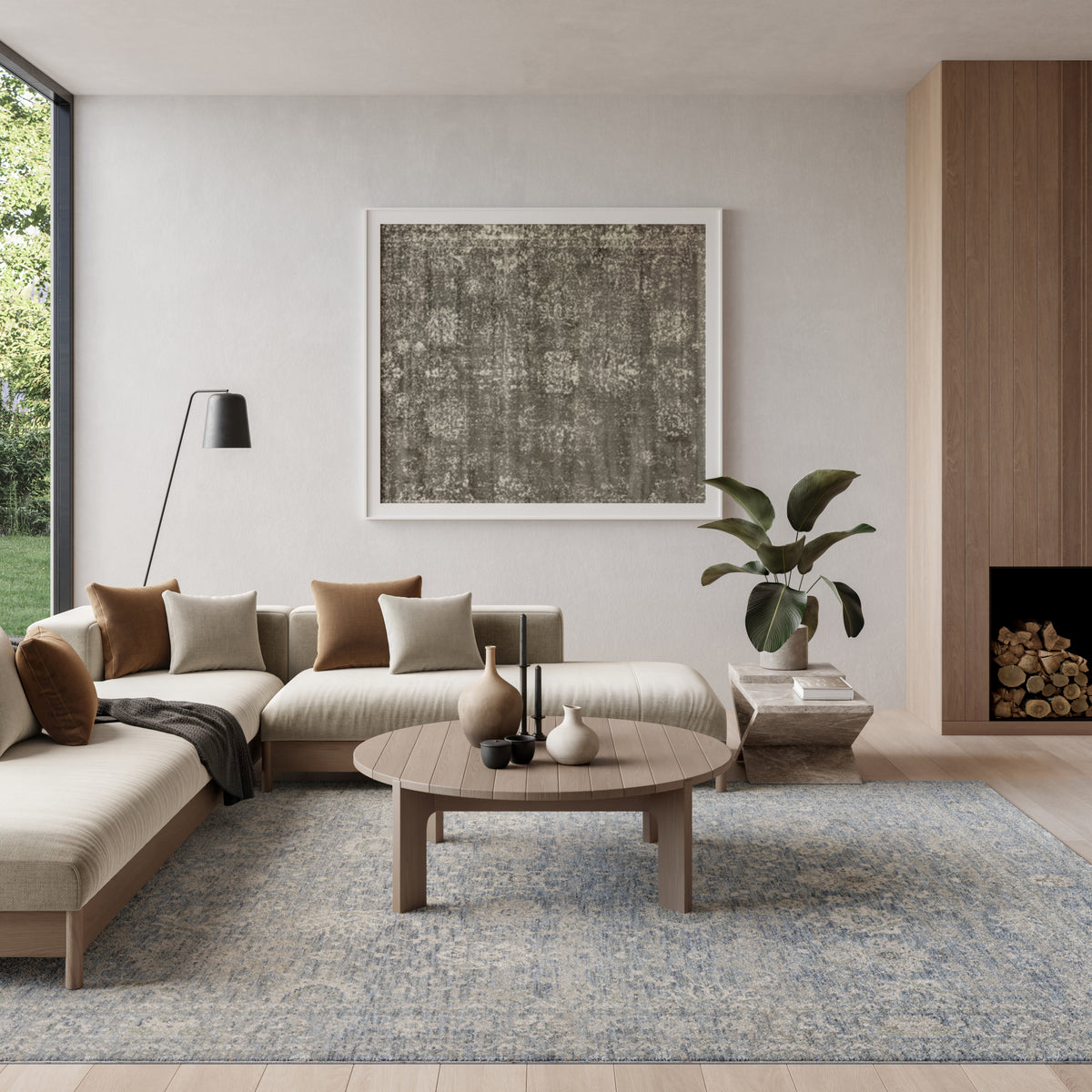 Soft Mist SMI01 Light Blue Rug - room scene