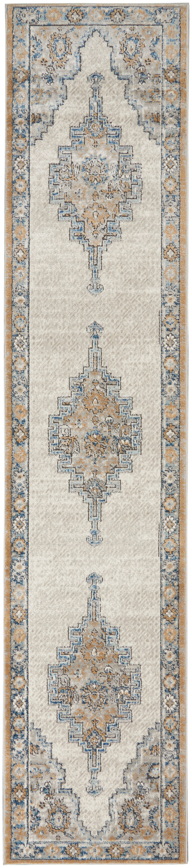 Quarry QUA09 Grey Light Blue Rug - Runner