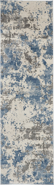 Rustic Textures RUS08 Grey Blue Rug - Runner