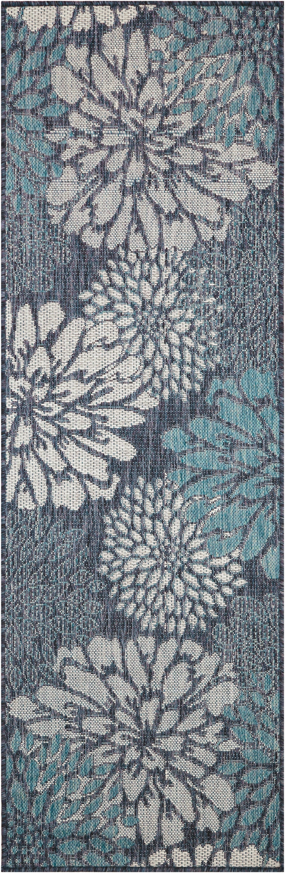 Garden Oasis GOA06 Navy Rug - Runner