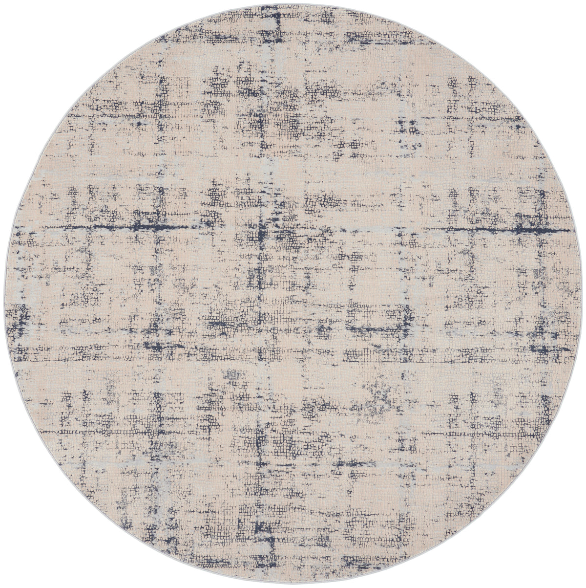 Rustic Textures RUS06 Ivory Blue Rug - Round