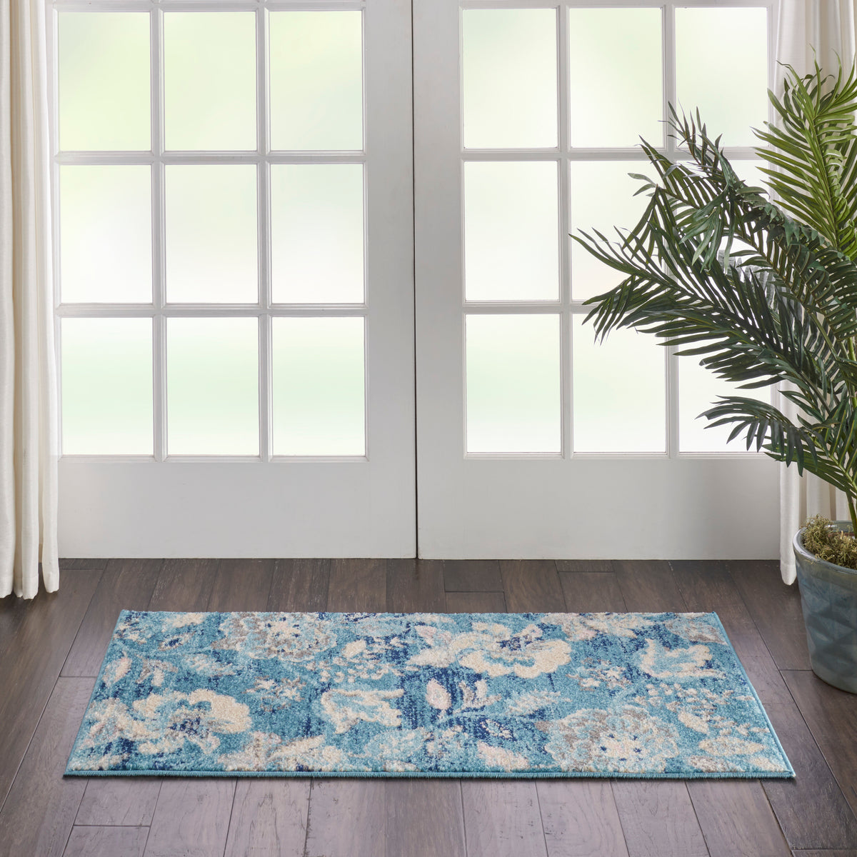 Tranquil TRA02 Turquoise Rug - room scene