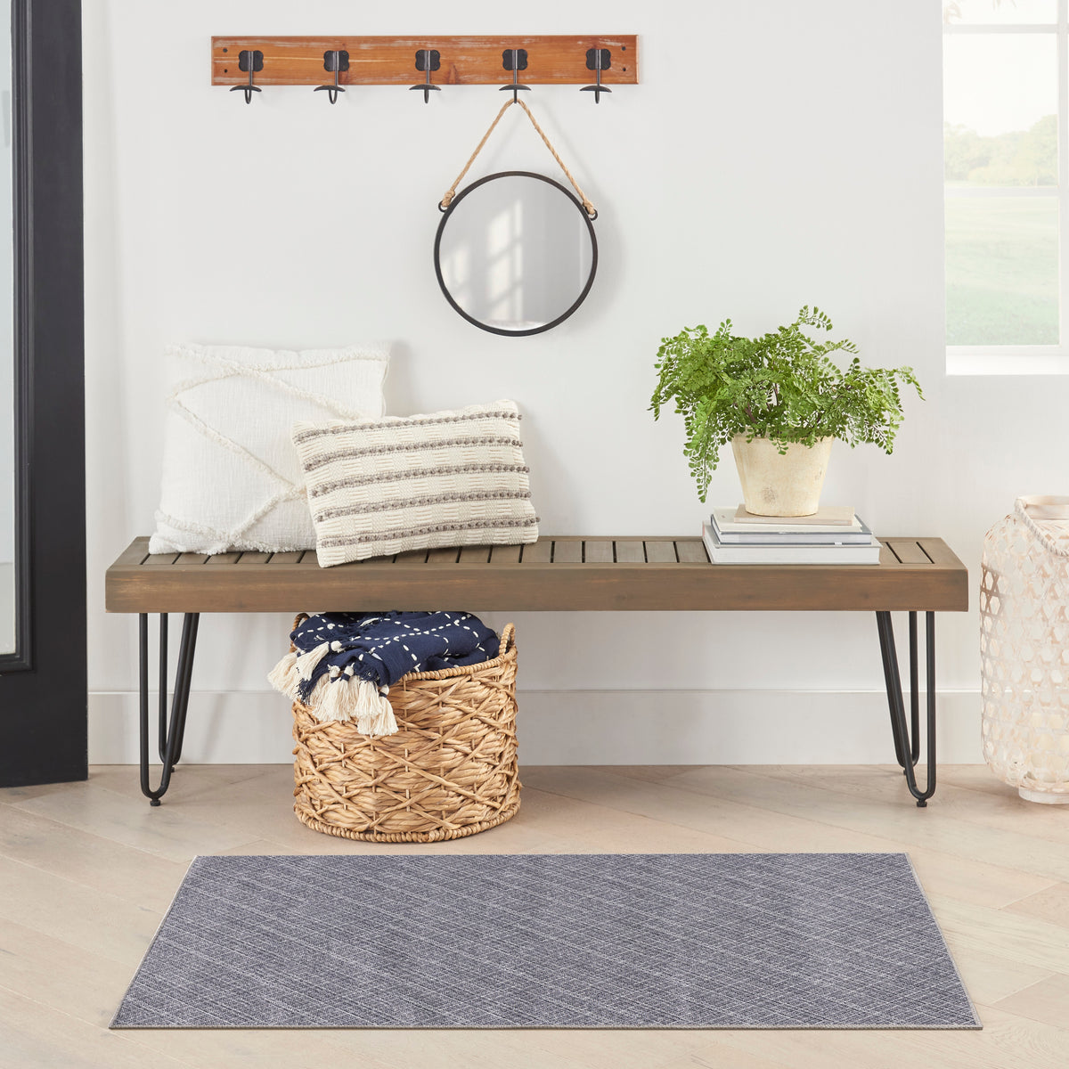 Nourison Washables NWB08 Grey Rug - room scene