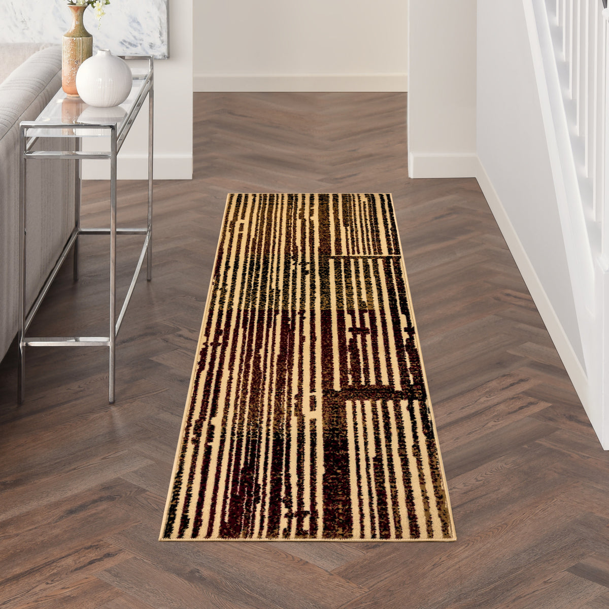 Grafix GRF42 Brick Multicolor Rug - room scene