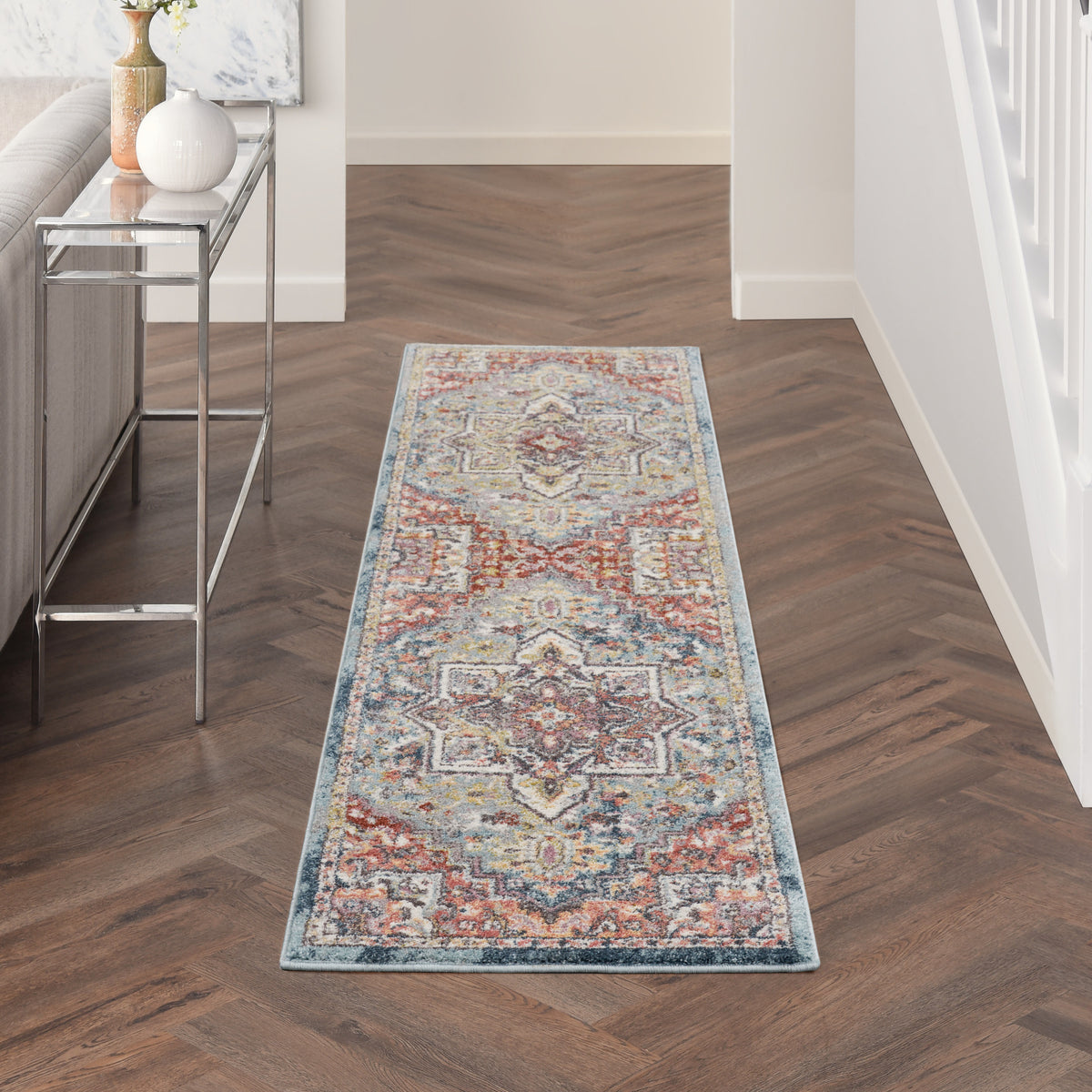 Soraya SOR04 Blue Multicolor Rug - room scene