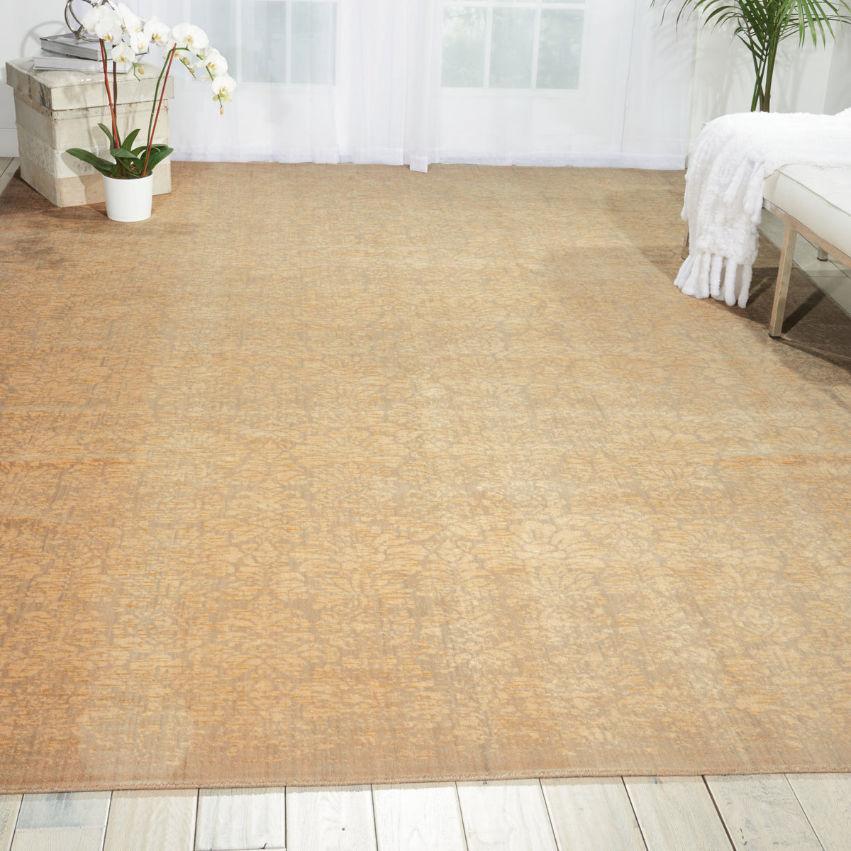 Silken Allure SLK01 Sand Rug - room scene