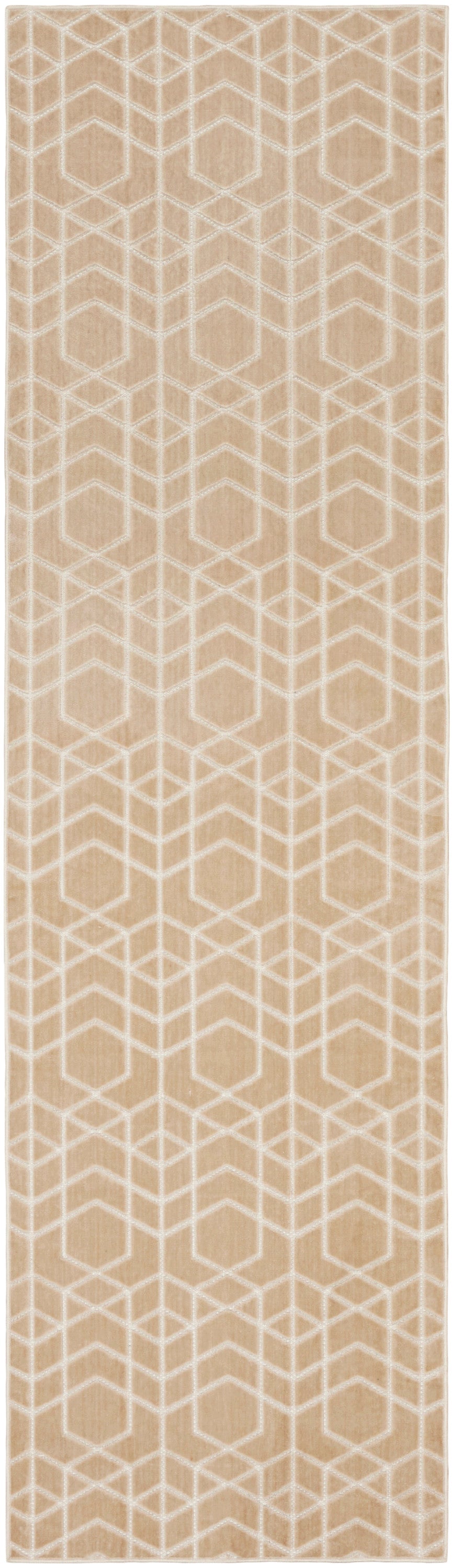 Washable Charm WCH01 Beige Ivory Rug - Runner