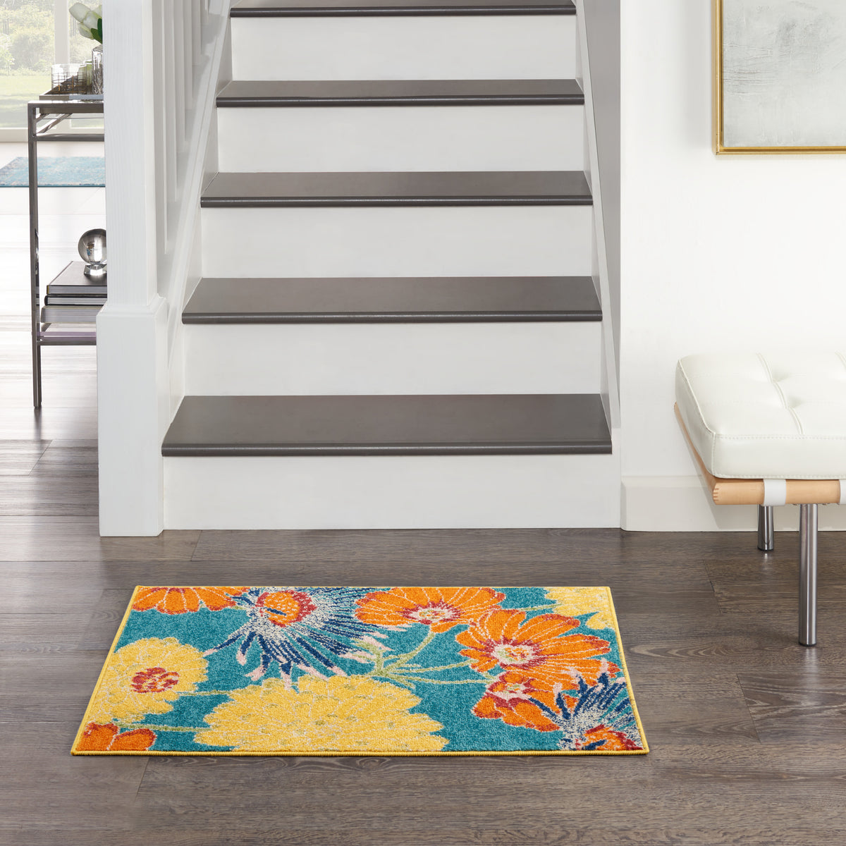 Allur ALR06 Turquoise Multicolor Rug - room scene
