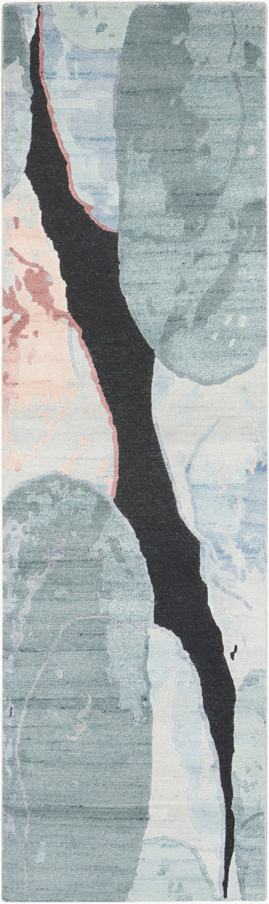 Silk Shadows SHA25 Blue Pink Rug - Runner