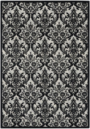 Damask DAS02 Black White Rug - Rectangle