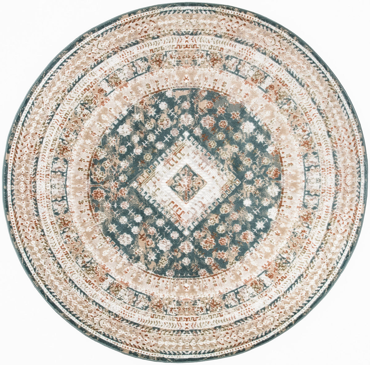 Thalia THL04 Green Ivory Rug - Round