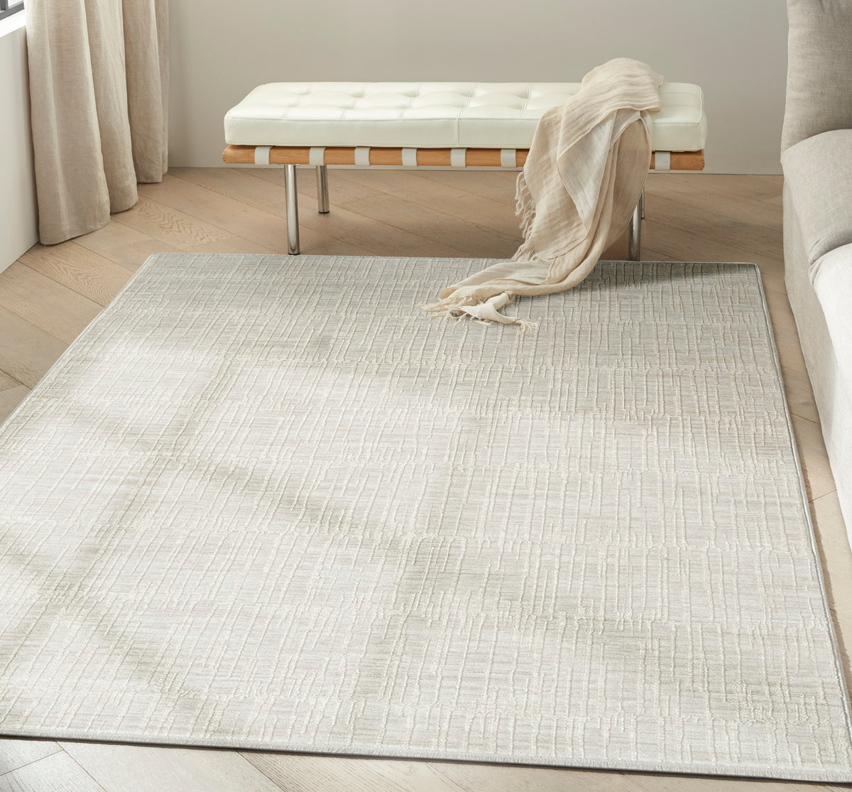 CK079 Notes NOT02 Silver Ivory Rug - room scene