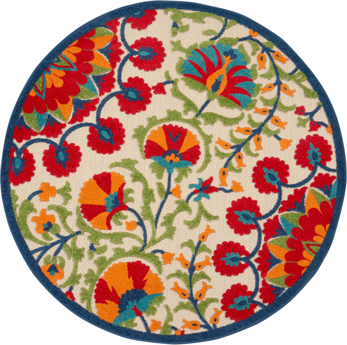 Aloha ALH20 Red Multicolor Rug - Round