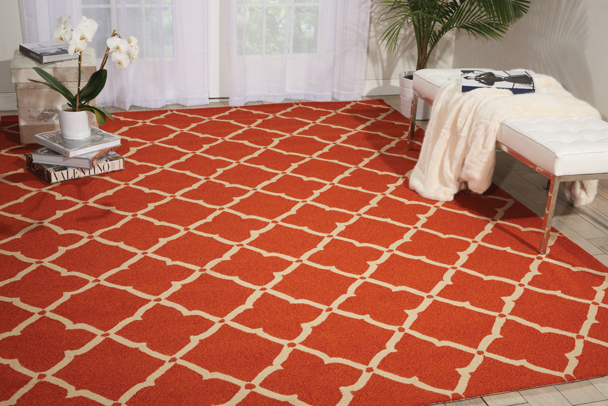 Portico POR01 Orange Rug - room scene
