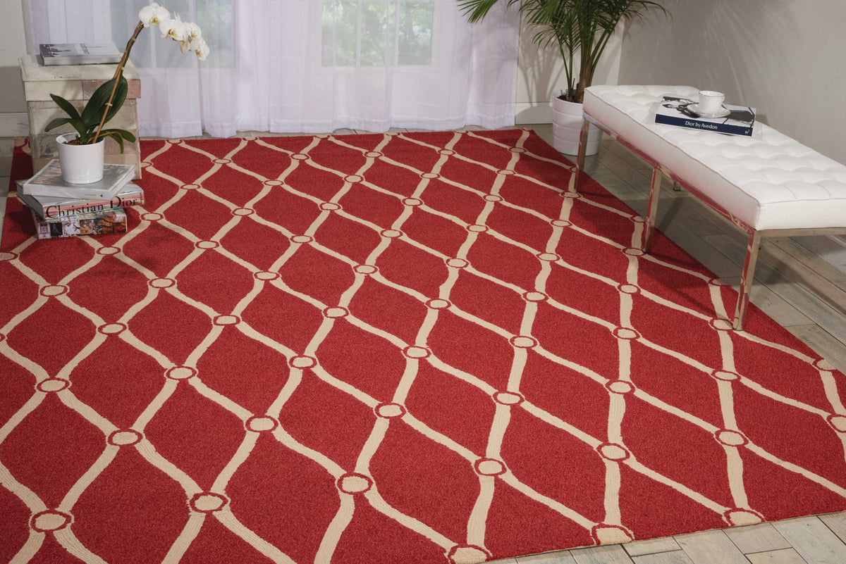 Portico POR02 Red Rug - room scene