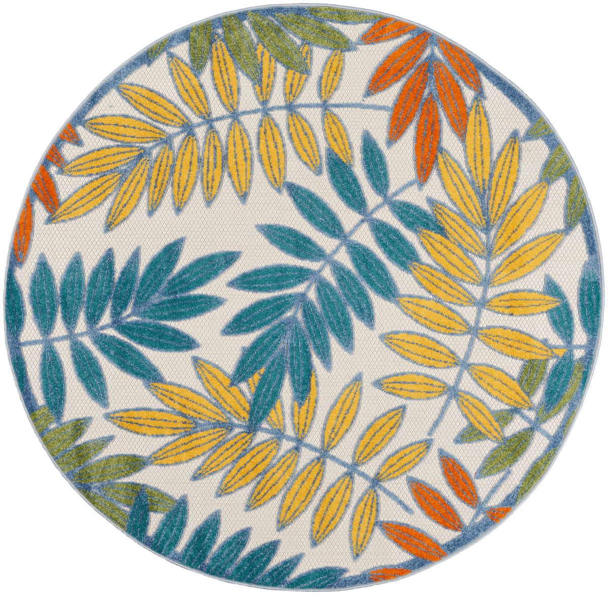 Aloha ALH18 Ivory Multicolor Rug - Round