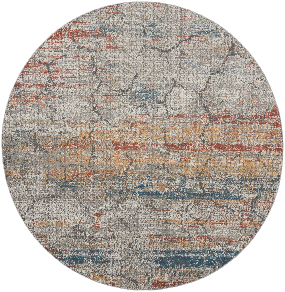 Rustic Textures RUS11 Multicolor Rug - Round