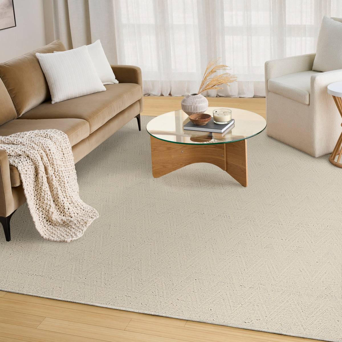 Pure Purl PUU01 Ivory Rug - room scene