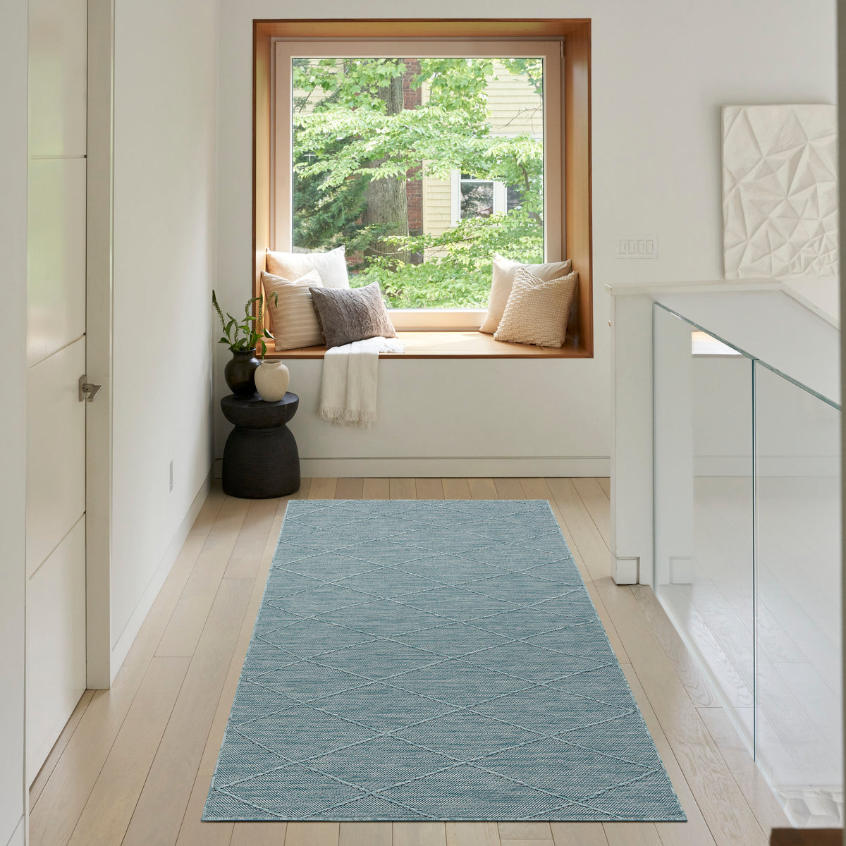 Washable Solutions WSL01 Aqua Rug - room scene
