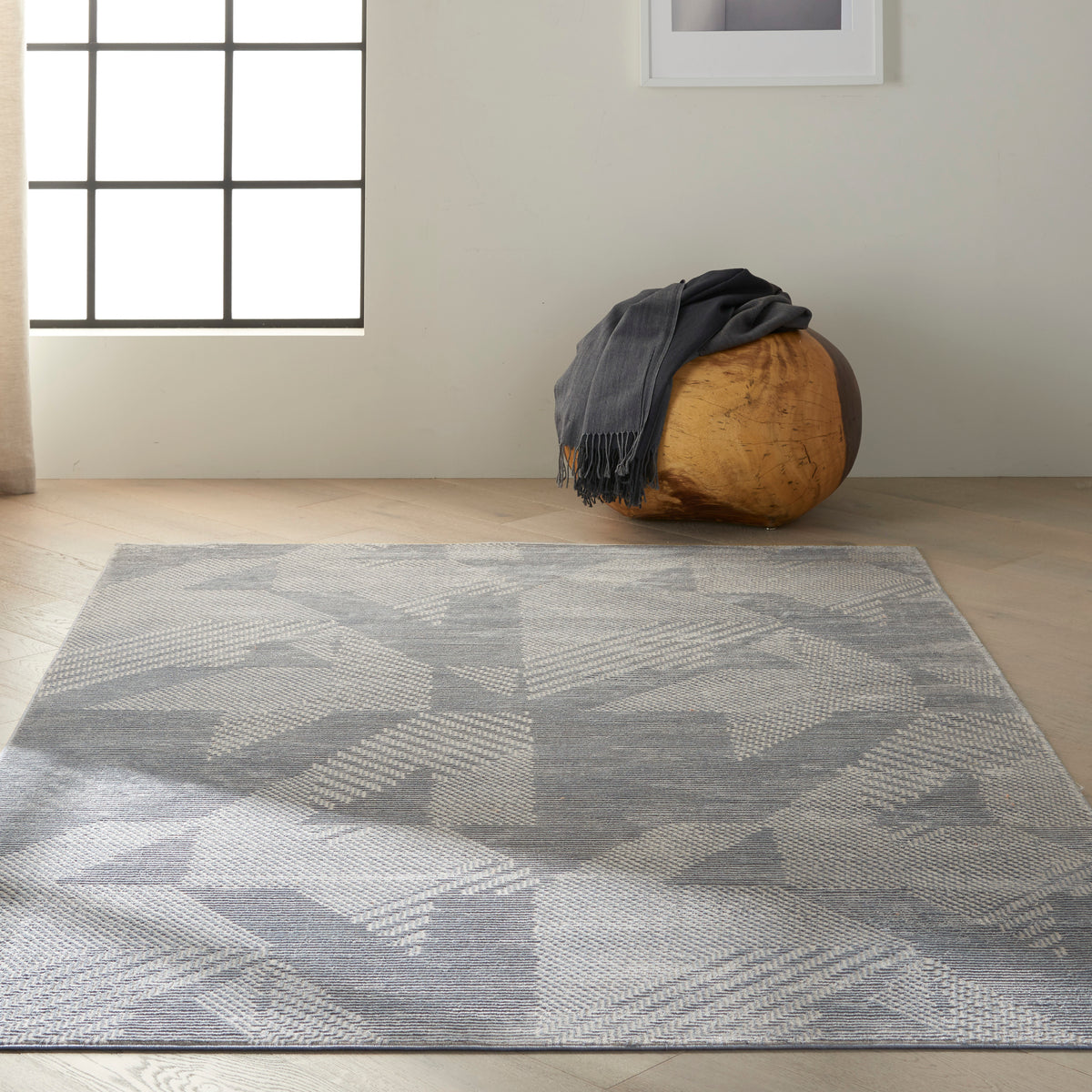 Orlando CK852 Grey Light Blue Rug - room scene