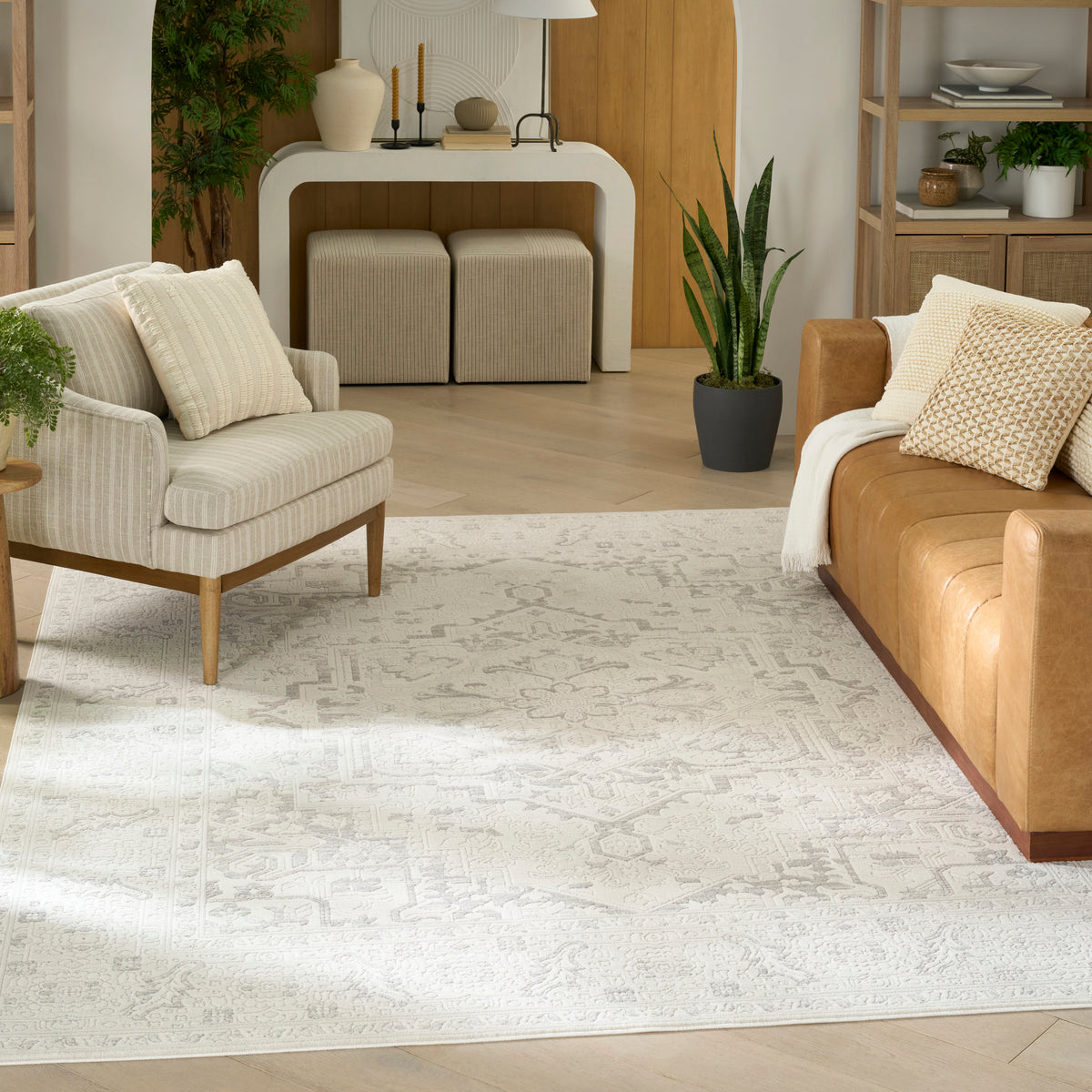 Grace GCE02 Grey Rug - room scene