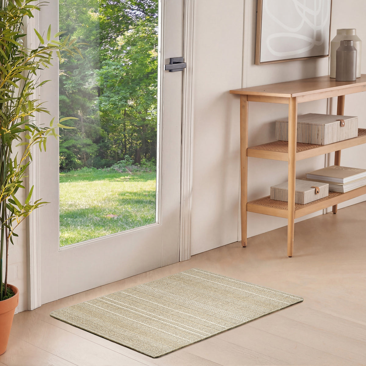 Embrace EMB01 Ivory Silver Rug - room scene