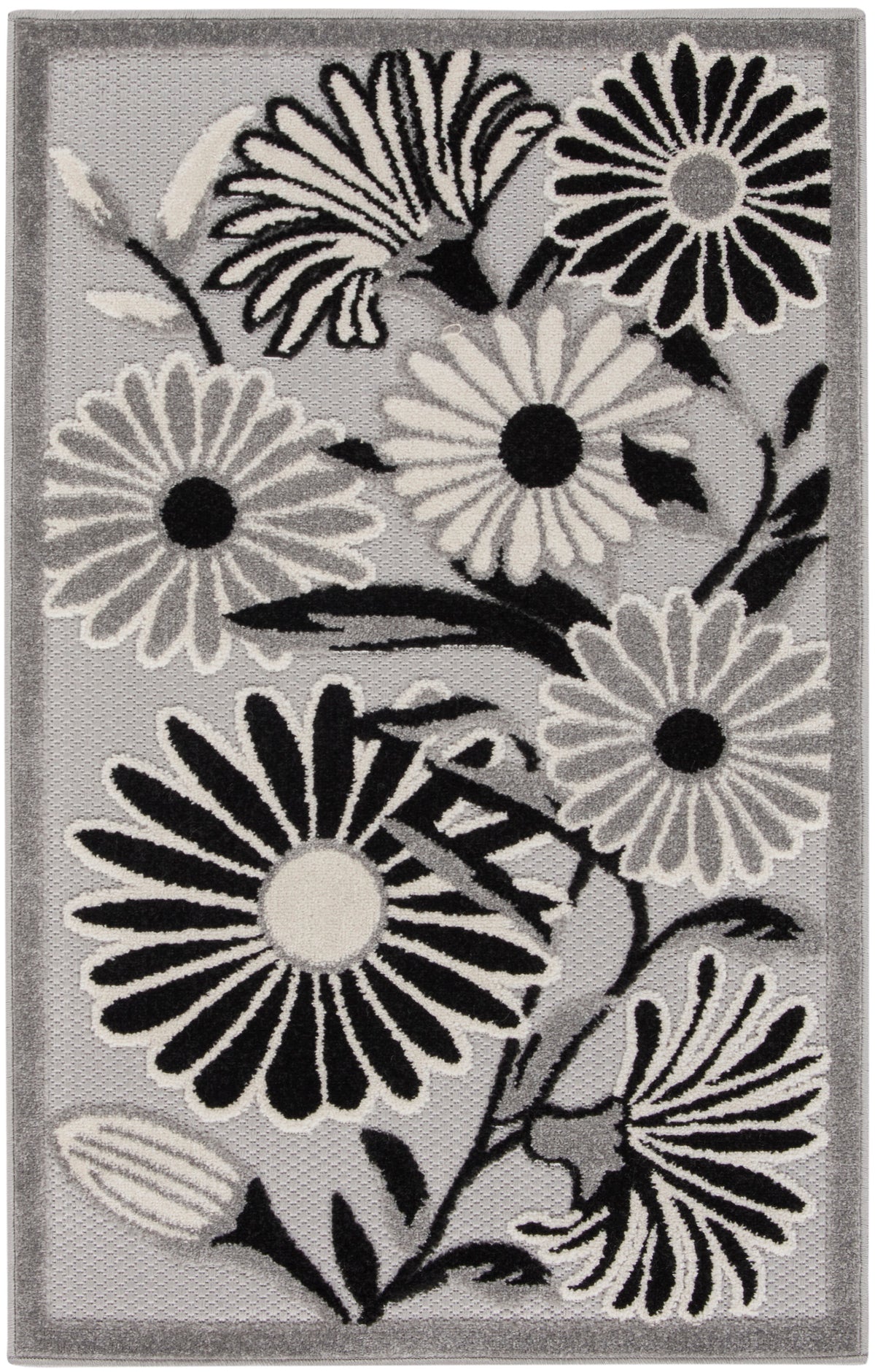 Aloha ALH33 Black White Rug - Rectangle